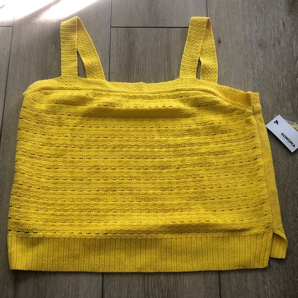 Sonoma NWT sweater tank top size XXLarge looks crochet built in slip